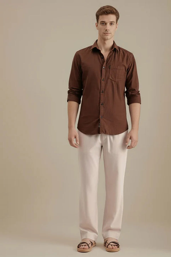 Mettle Men Casual Solid Polo Neck Shirt