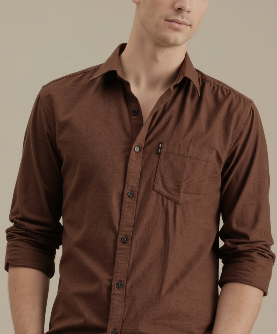 Mettle Men Casual Solid Polo Neck Shirt