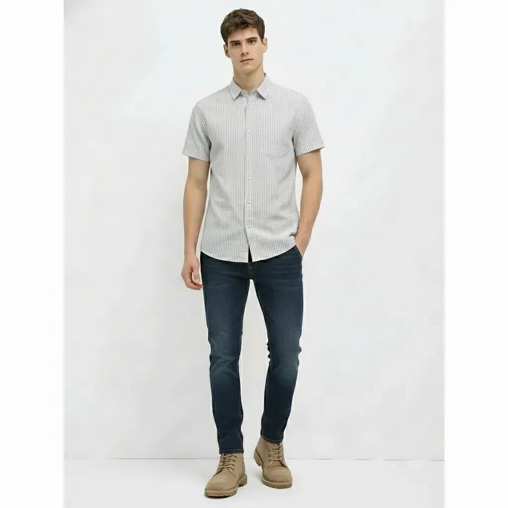 Men Fern Striped Casual Shirt