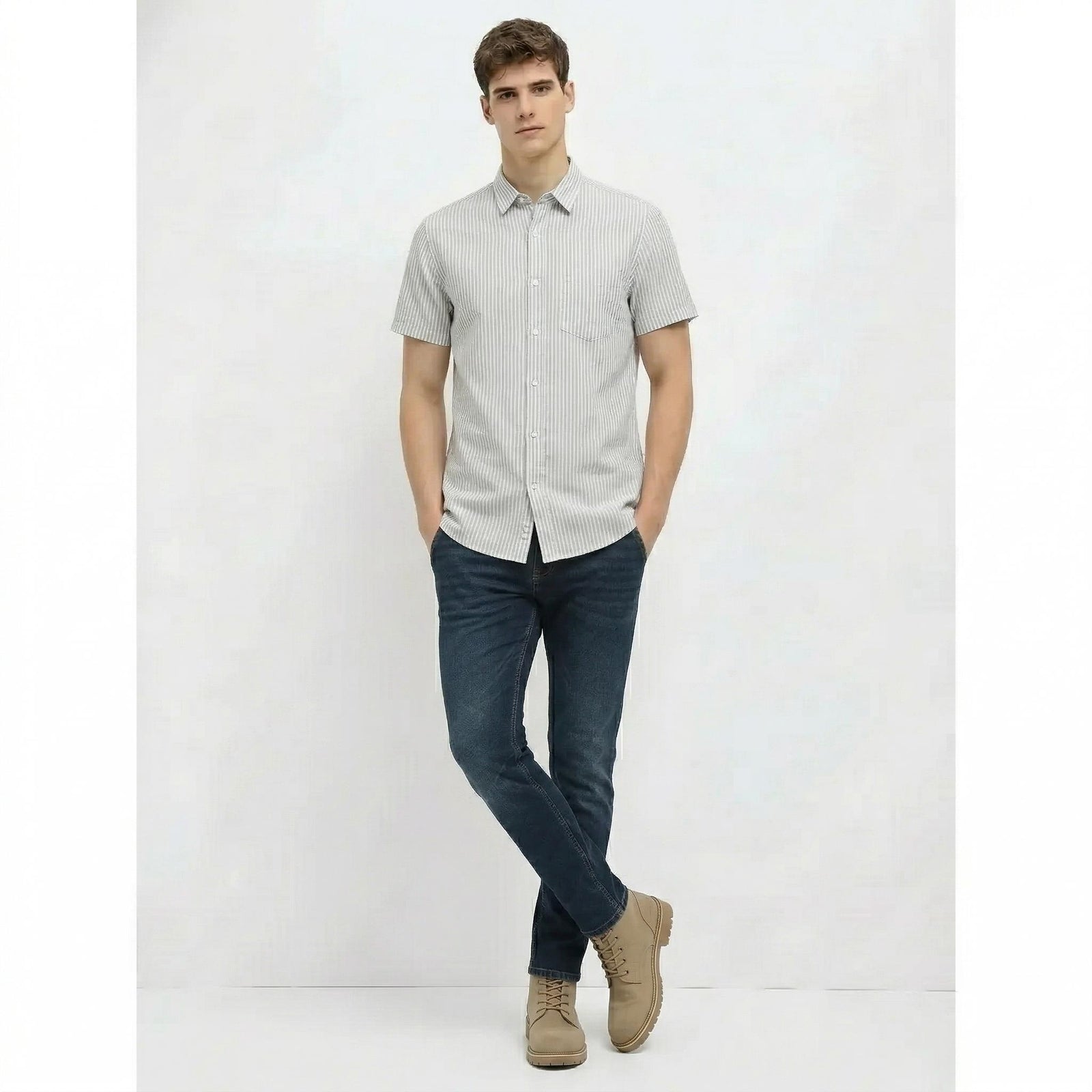 Men Fern Striped Casual Shirt