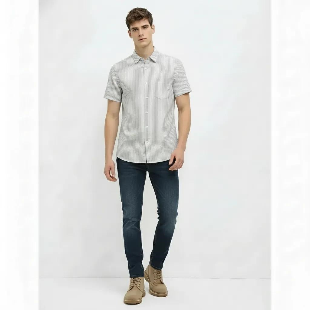 Men Fern Striped Casual Shirt