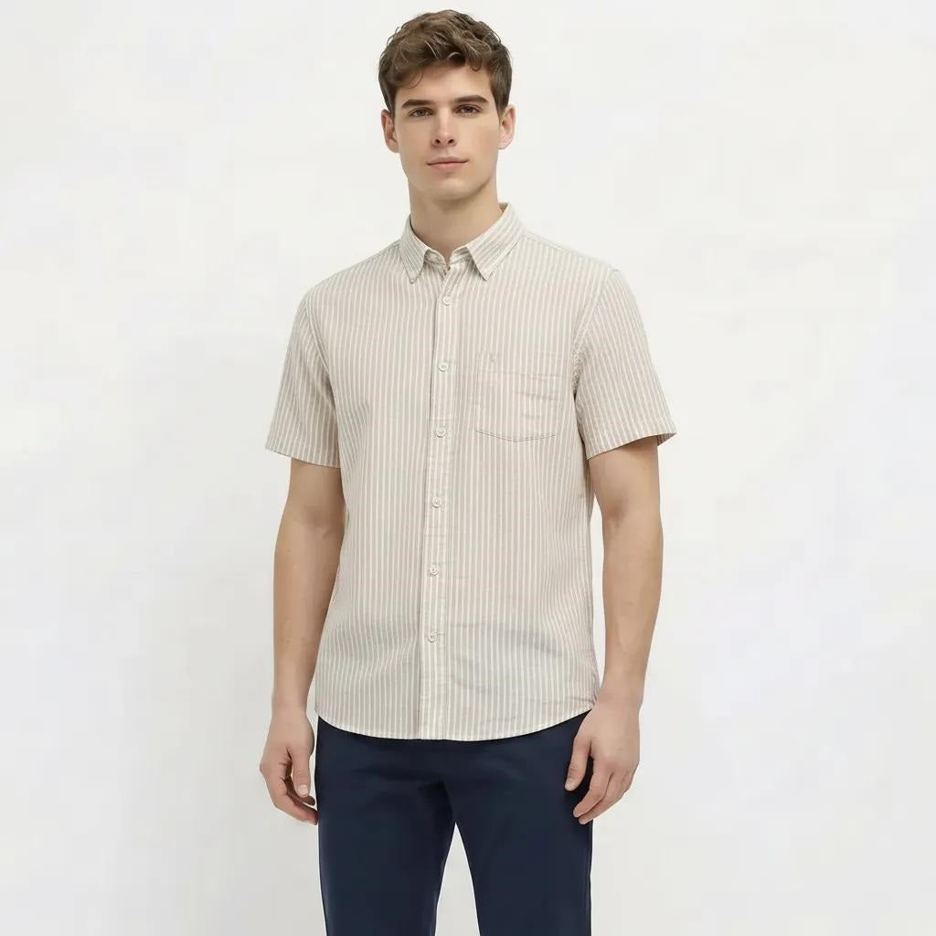 Men Natural Striped Casual Shirt