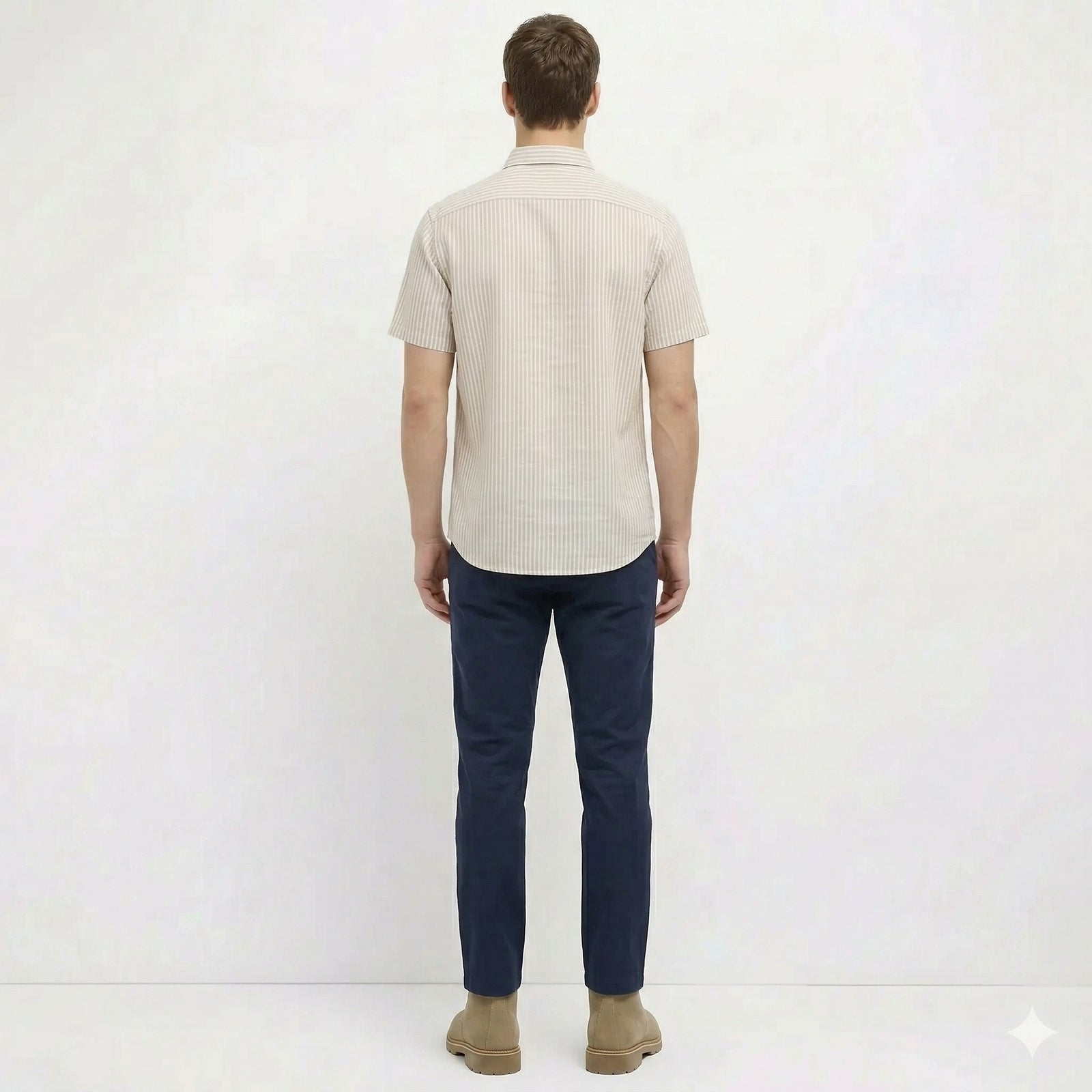 Men Natural Striped Casual Shirt