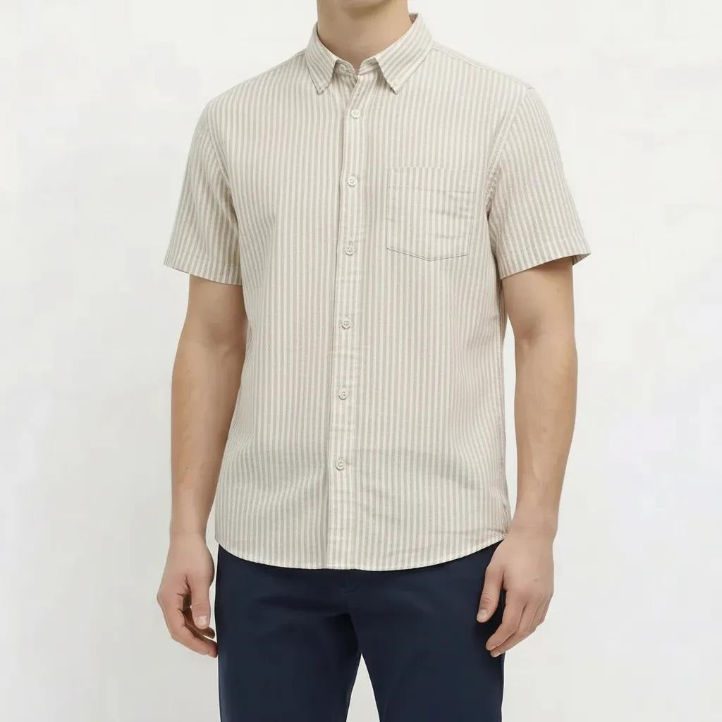 Men Natural Striped Casual Shirt