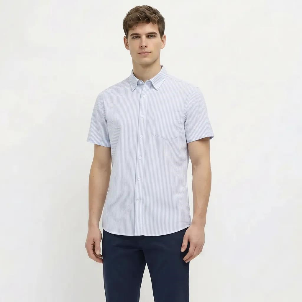 Men Sky Striped Casual Shirt