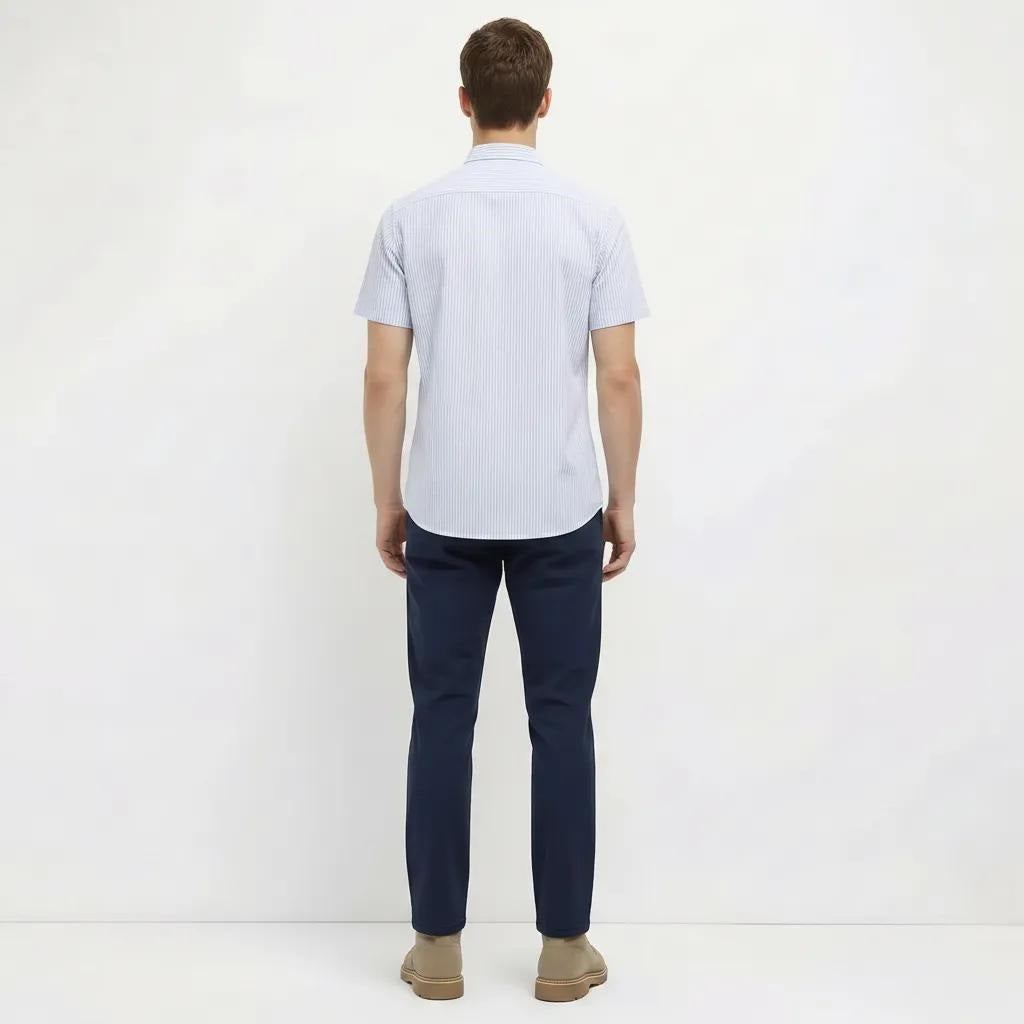 Men Sky Striped Casual Shirt