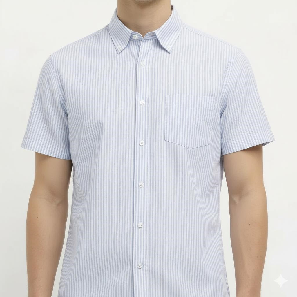 Men Sky Striped Casual Shirt