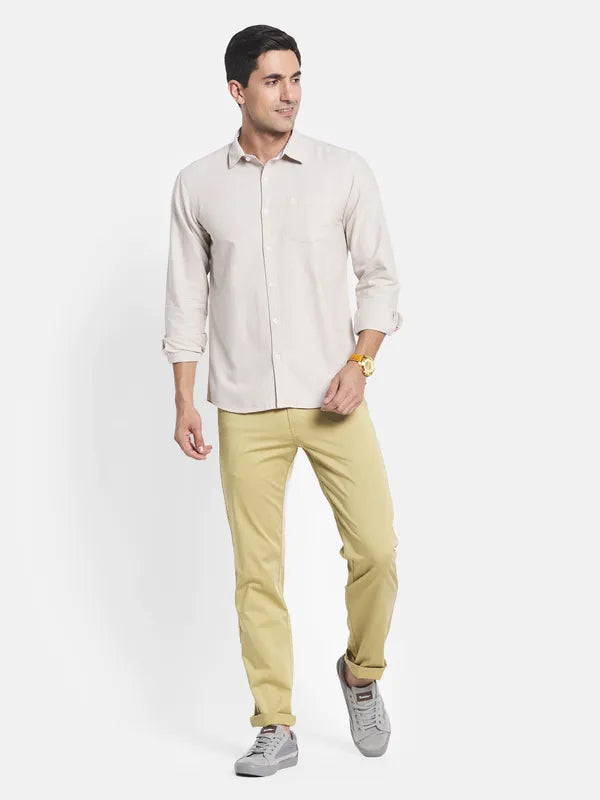 Men Beige Casual Shirt