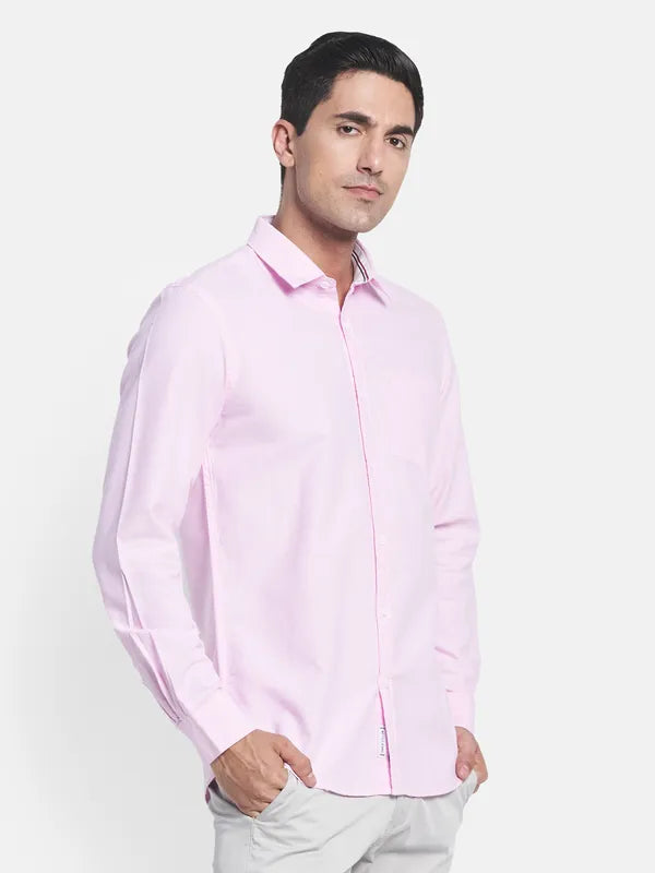 Men Pink Cotton Casual Shirt