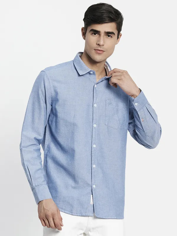 Men Blue Casual Shirt