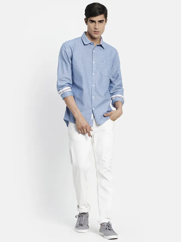 Men Blue Casual Shirt