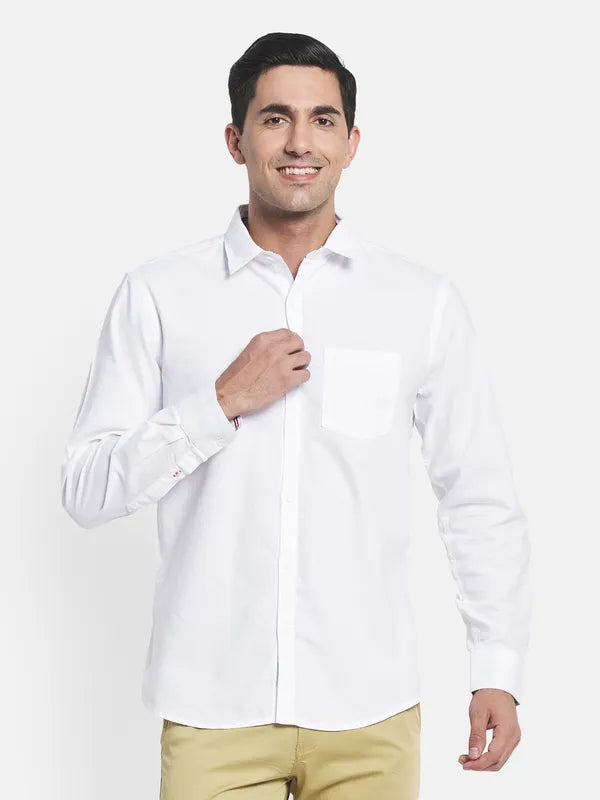 Men White Casual Shirt