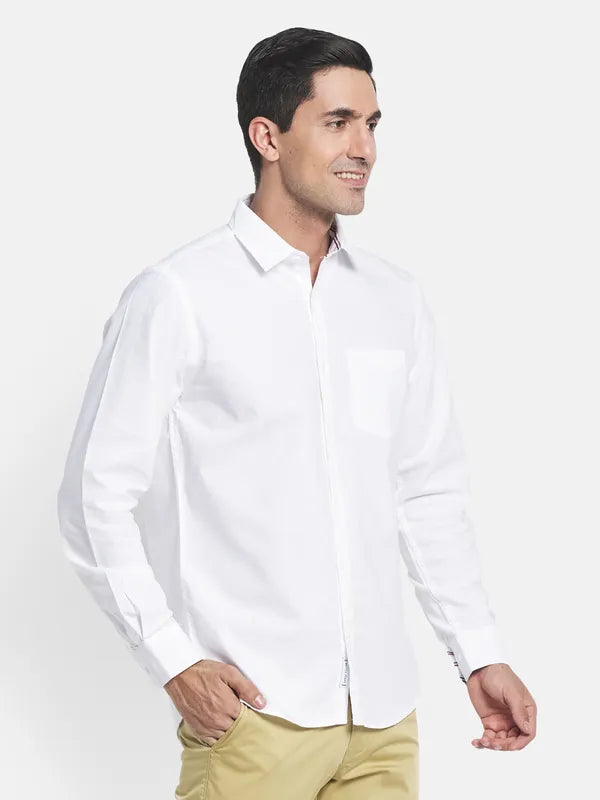 Men White Casual Shirt