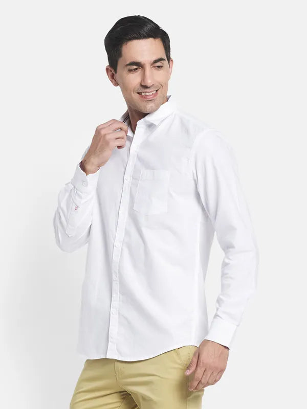 Men White Casual Shirt