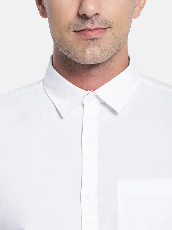 Men White Casual Shirt