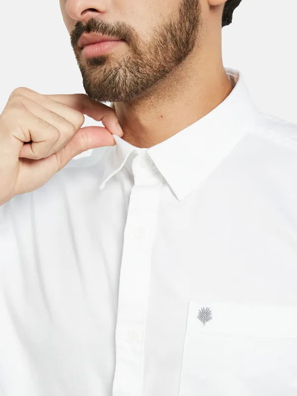 Mettle Men White Opaque Casual Shirt