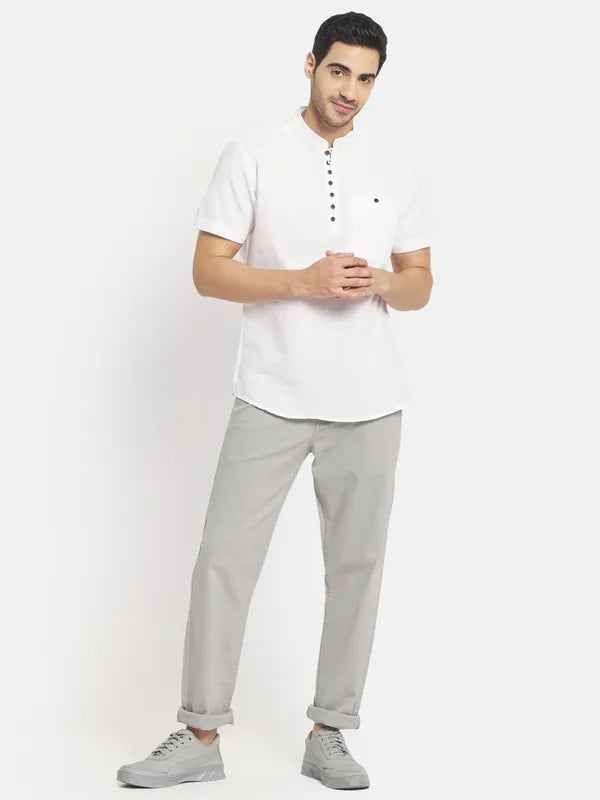 Men White Casual Shirt