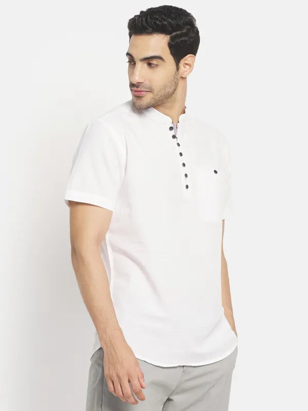 Men White Casual Shirt