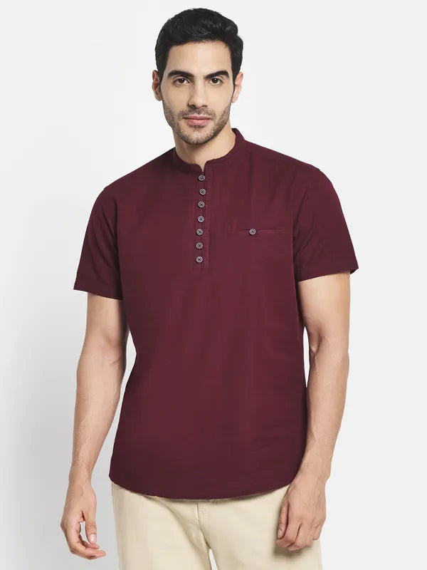 Men Maroon Casual Shirt