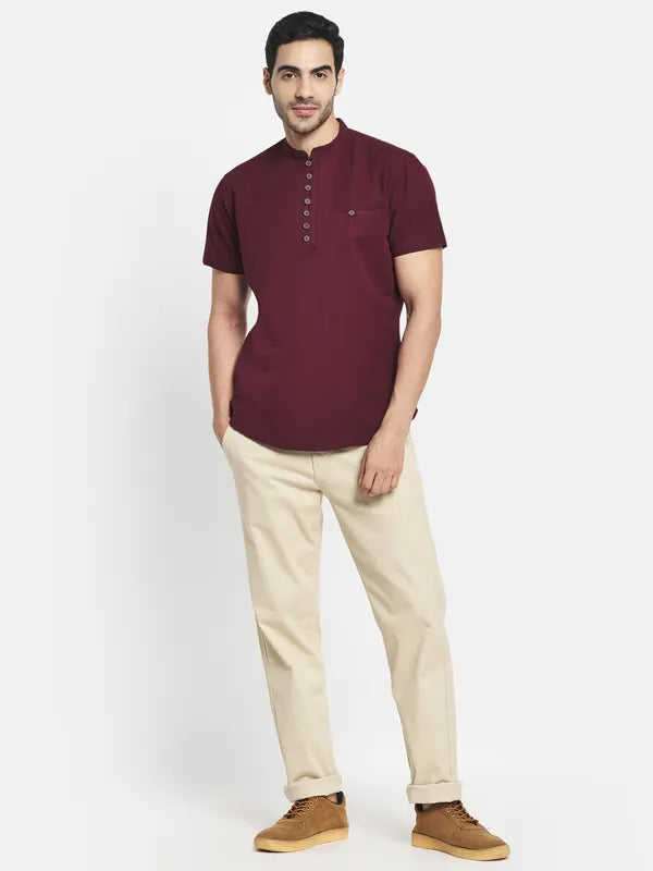 Men Maroon Casual Shirt