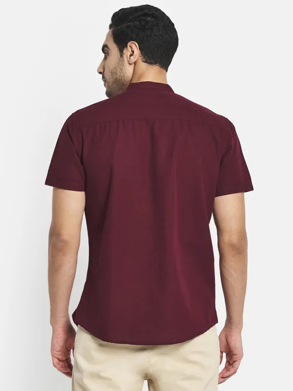 Men Maroon Casual Shirt