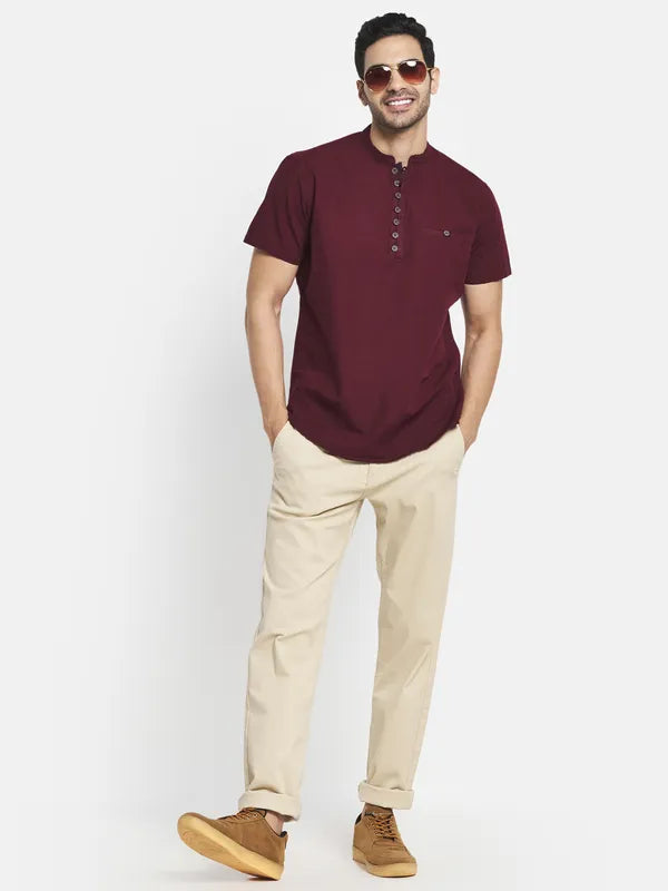 Men Maroon Casual Shirt