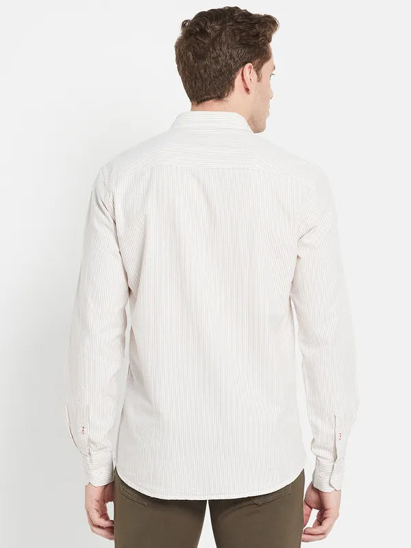 Men Peach-Coloured Casual Shirt