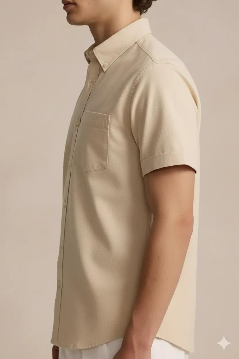 Men Polo Neck Solid Casual Shirt