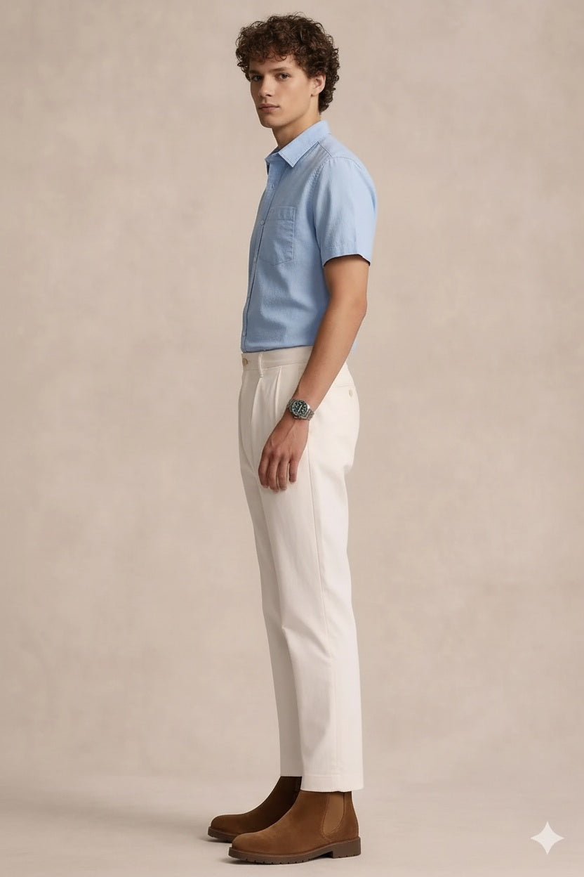 Men Polo Neck Solid Casual Shirt