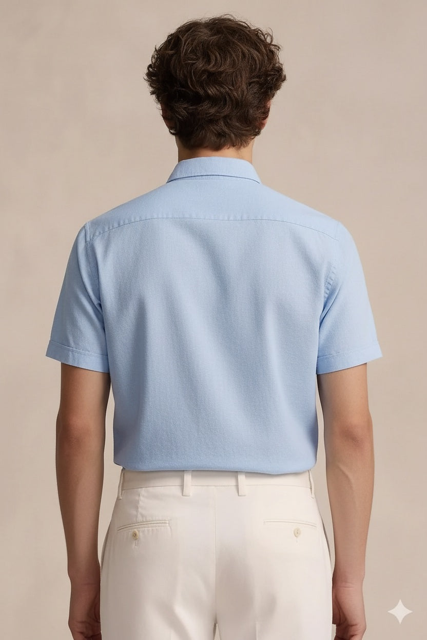 Men Silver Grey Polo Neck Solid Casual Shirt