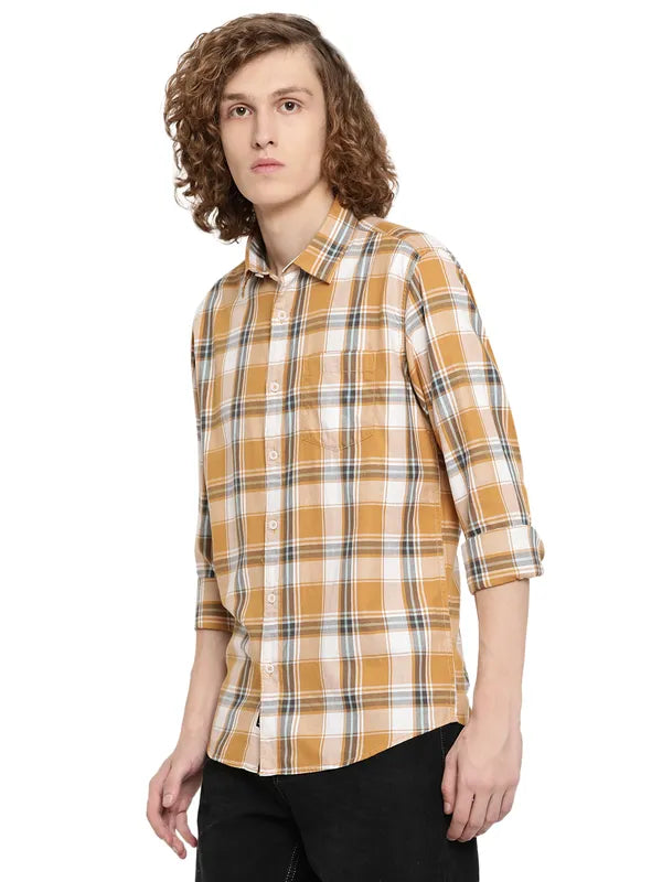 Mettle Men Tartan Checks Cotton Casual Shirt