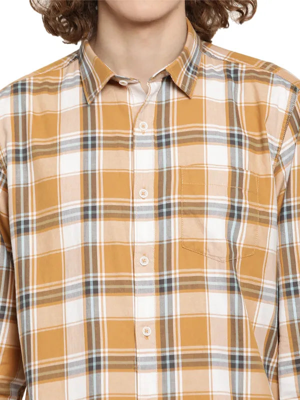 Mettle Men Tartan Checks Cotton Casual Shirt