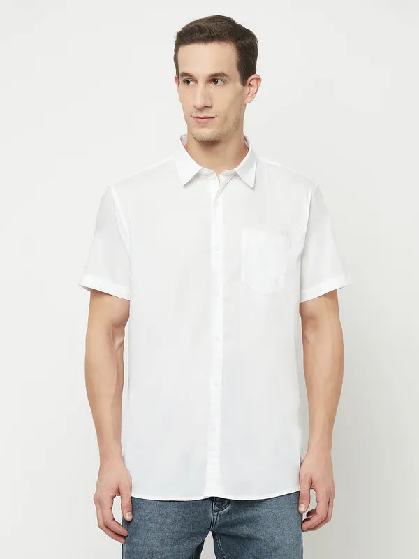 Mettle Men White Casual Shirt