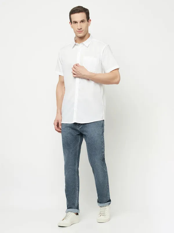 Mettle Men White Casual Shirt