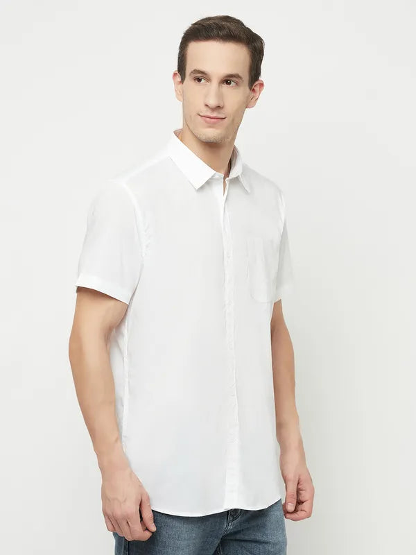 Mettle Men White Casual Shirt