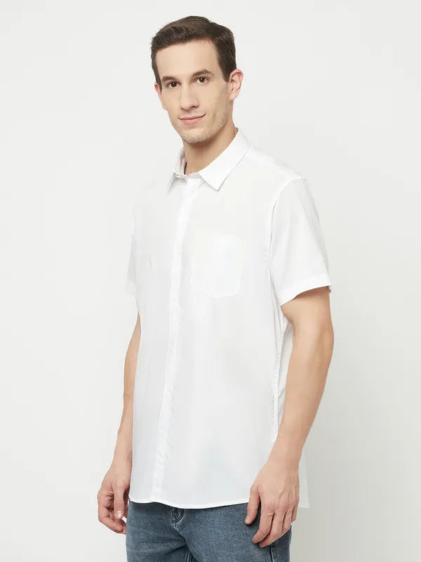 Mettle Men White Casual Shirt