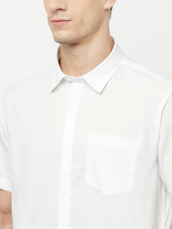 Mettle Men White Casual Shirt