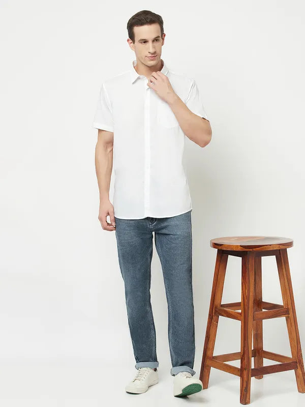 Mettle Men White Casual Shirt