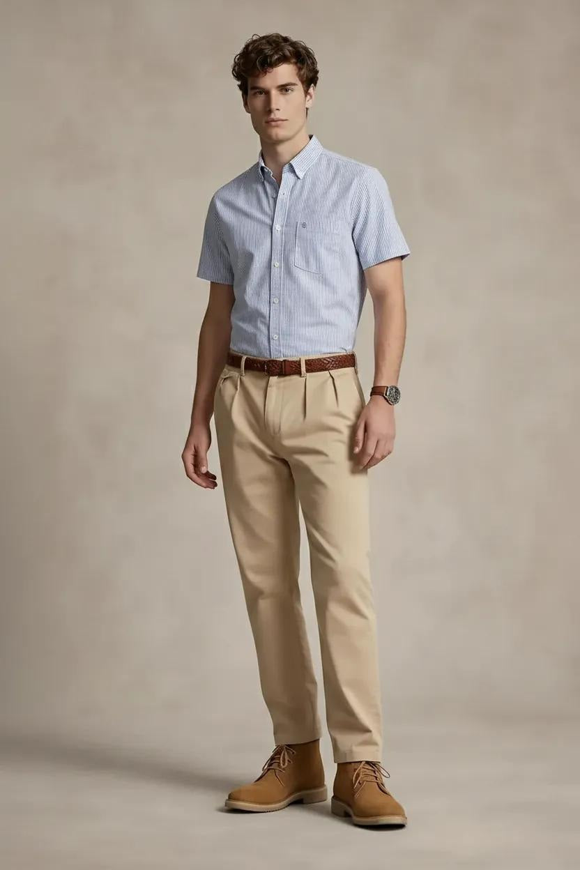 Men Sky Striped Casual Shirt