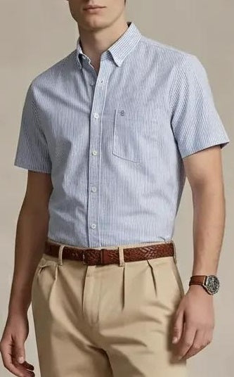 Men Sky Striped Casual Shirt