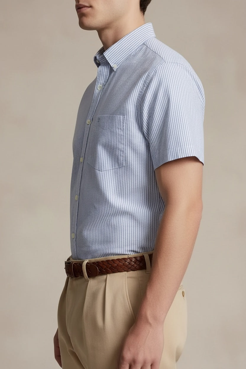 Men Sky Striped Casual Shirt