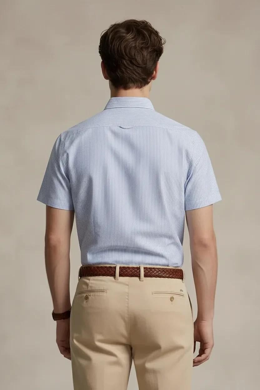 Men Sky Striped Casual Shirt