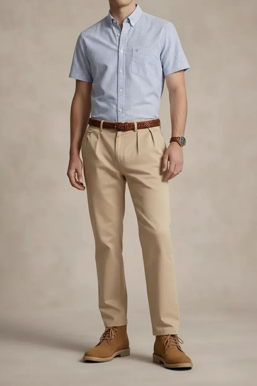 Men Sky Striped Casual Shirt