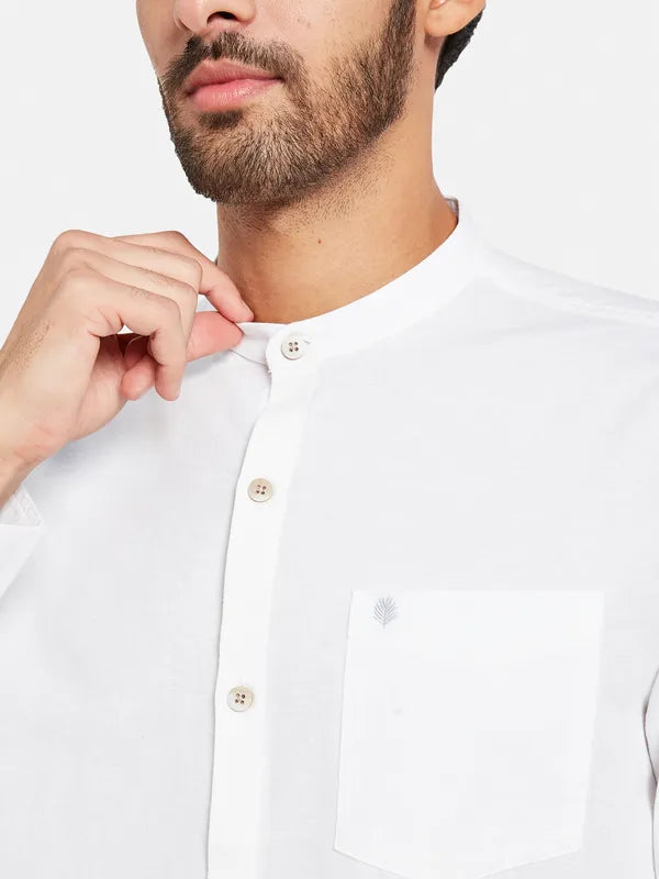 Mettle Men White Opaque Casual Shirt