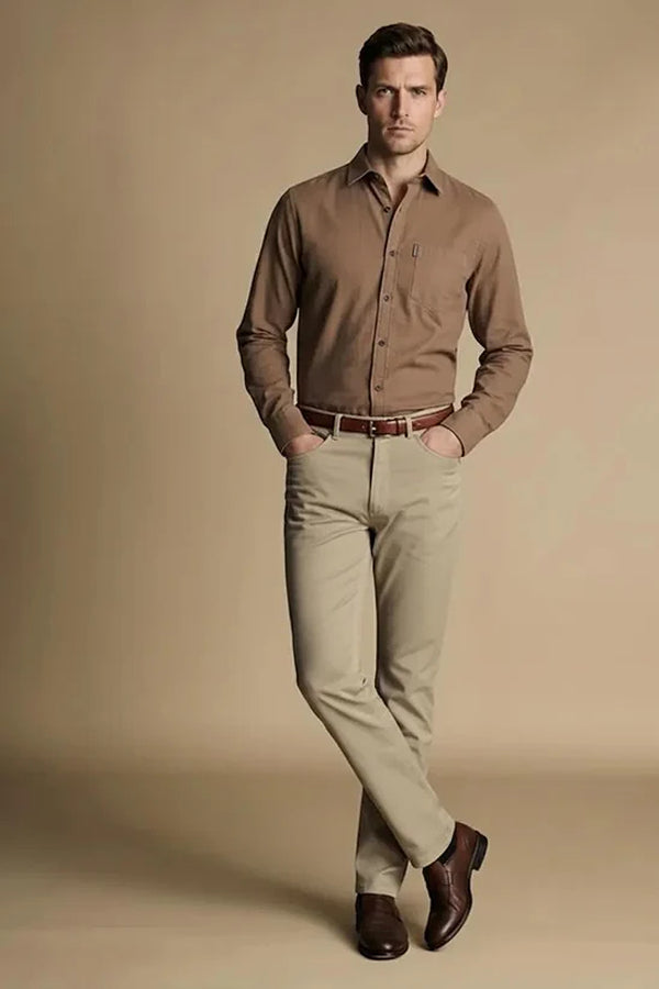 Men Duck Solid Polo Neck Casual Shirt