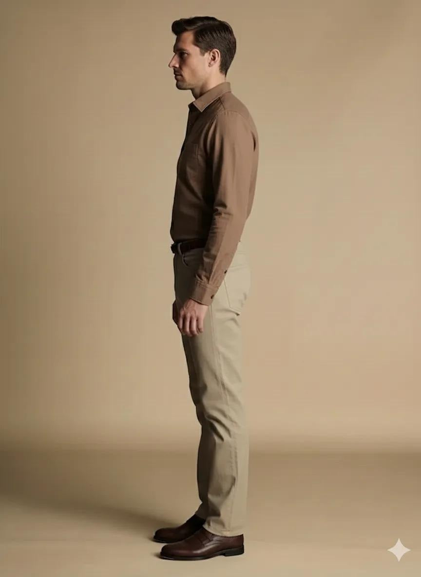 Men Solid Polo Neck Casual Shirt