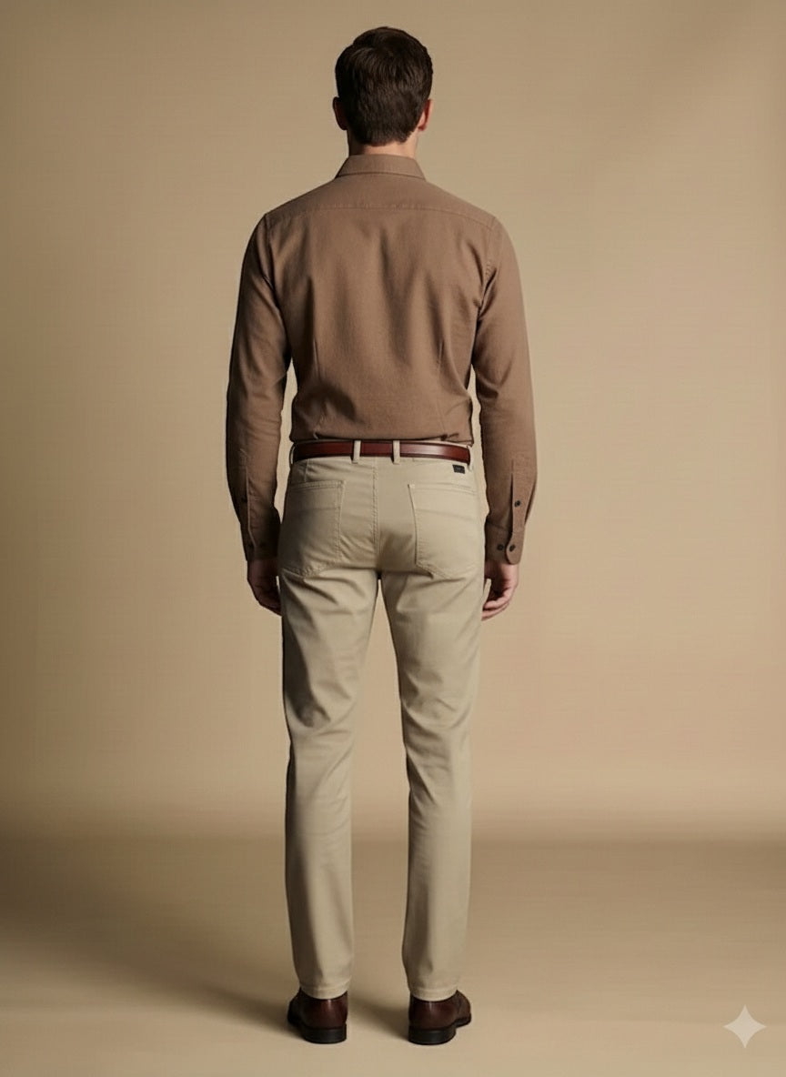 Men Solid Polo Neck Casual Shirt