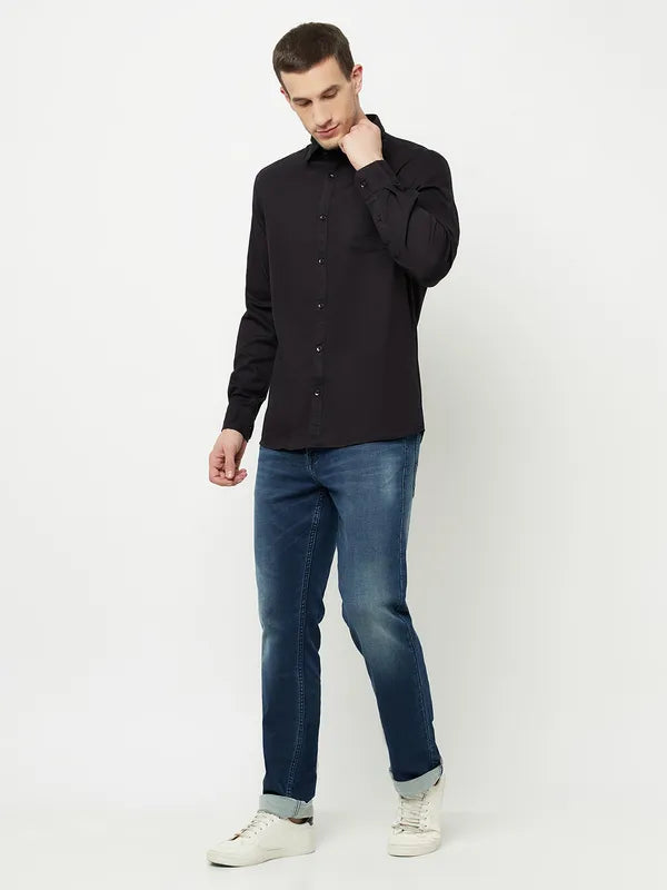 Mettle Men Black Casual Shirt