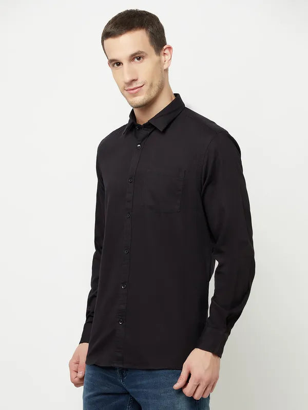 Mettle Men Black Casual Shirt