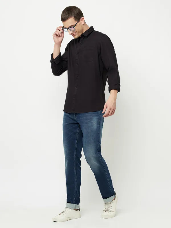 Mettle Men Black Casual Shirt